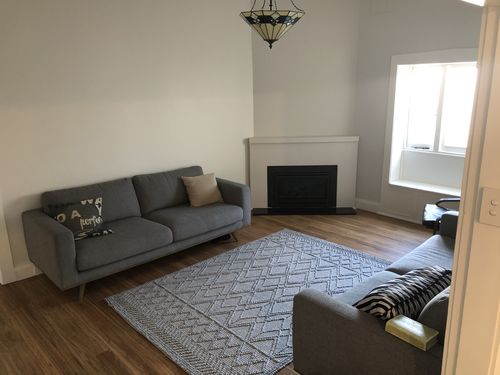 Customer photo review of Grey Diamond Flat Weave Wool-Blend Rug