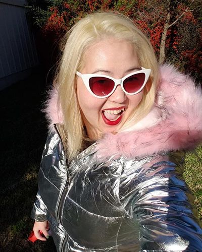 Customer photo review of Fashion Solid Color Thick Fur Collar Down Jacket