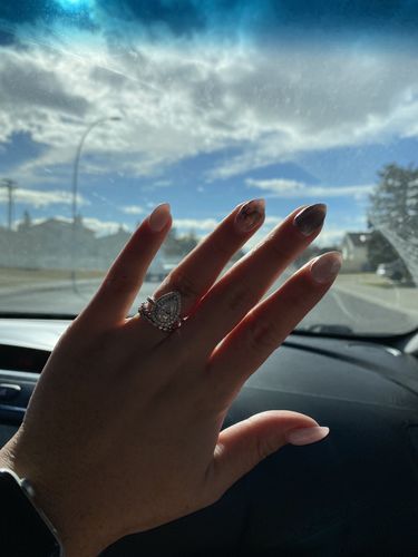 Customer photo review of 1.92 ct Pear Shaped Diamond Engagement Ring