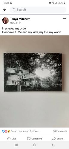 Customer photo review of Love Autumn Personalized Names Premium Canvas