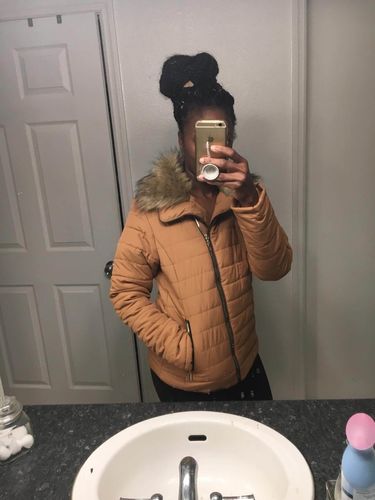 Customer photo review of Casual Solid Color Thick Coat