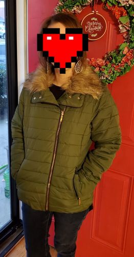 Customer photo review of Casual Solid Color Thick Coat