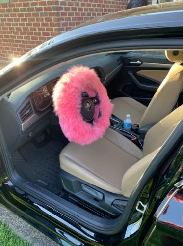 Customer photo review of Fluffy Steering Wheel Covers