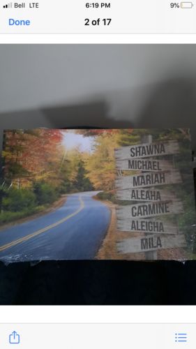 Customer photo review of Autumn Road Color Personalized Names Premium Canvas