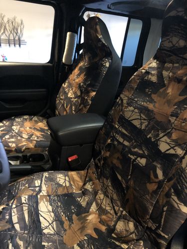 Customer photo review of Hunting Camouflage Seat Covers – Full Set