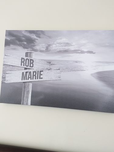 Customer photo review of Beach V8 Personalized Names Premium Canvas