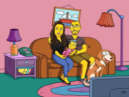 Customer photo review of Caricature cartoon dessinée à la main: en mode jaune