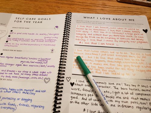 Customer photo review of Self Care Planner