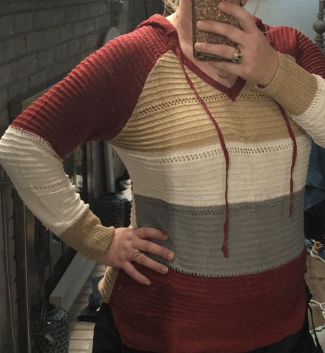 Customer photo review of Fashion Loose Striped Plus Size Sweater