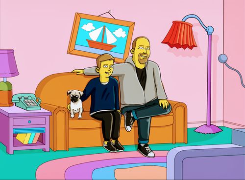 Customer photo review of Personalized Cartoon Portrait