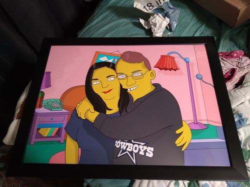 Customer photo review of PERSONALIZED CARTOON PORTRAIT POSTER