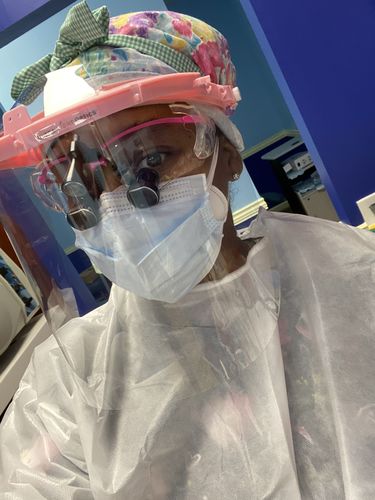 Customer photo review of Face Shield Visor (Black, Pink, or Blue) - Limited Edition