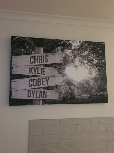 Customer photo review of Love Autumn Personalized Names Premium Canvas