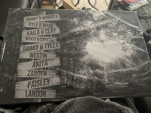 Customer photo review of Love Autumn Personalized Names Premium Canvas