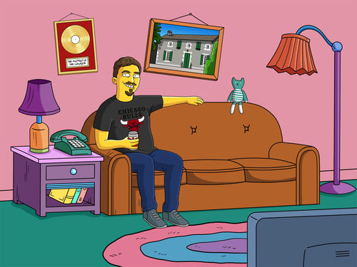 Customer photo review of Caricature cartoon dessinée à la main: en mode jaune