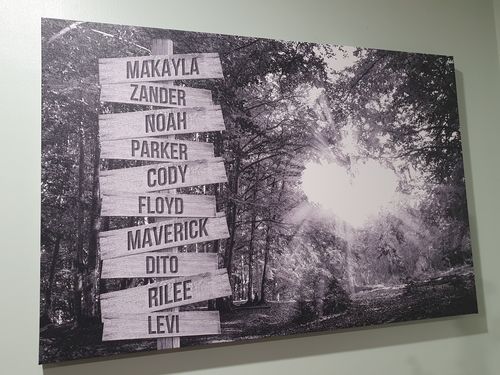 Customer photo review of Love Autumn Personalized Names Premium Canvas