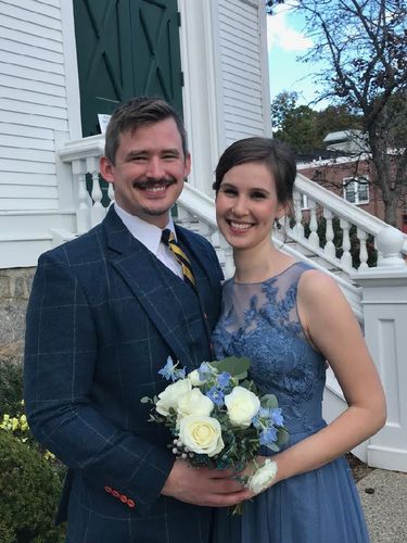 Customer photo review of Retro Blue Check Tweed 3 Piece Suit