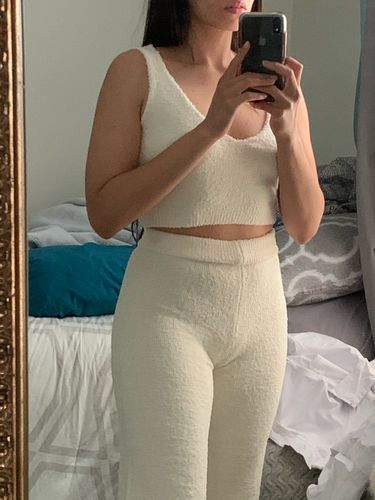 Customer photo review of Ensemble en maille douce MAYA Blanc