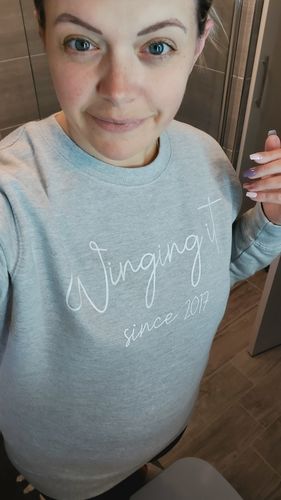 Customer photo review of Personalised Winging It Sweatshirt (MRK X)