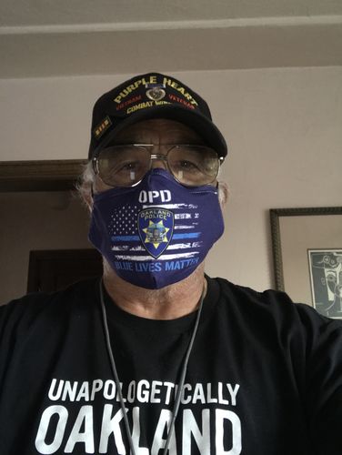 Customer photo review of Oakland Police Department Fabric Face Mask