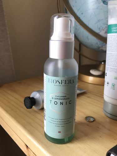 Customer photo review of Cucumber Lemongrass Face Tonic