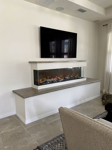 Customer photo review of Amantii Panorama Tru View 72-inch 3-Sided View Built In Electric Fireplace