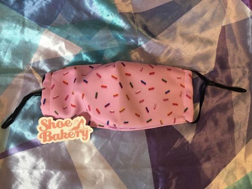 Customer photo review of Pink Rainbow Sprinkle Mask