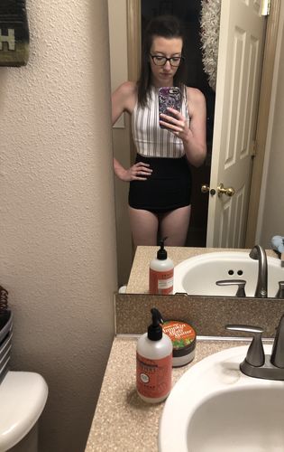 Customer photo review of Hello Bombshell Top | White & Black Stripes | Final Sale