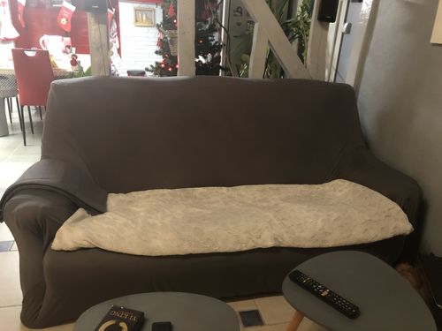 Customer photo review of Gris anthracite - Housses Extensibles de Fauteuil et Canapé - La Maison des Housses