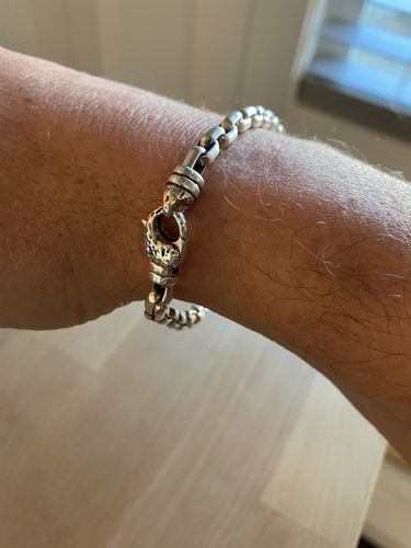 Customer photo review of Sterling Silver Rectangle Box Link Bracelet