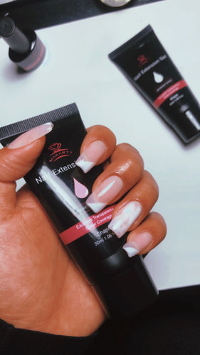 Customer photo review of Deluxe Gorgeous Glitter Poly Nail Gel Extension Kit