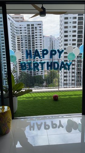 Customer photo review of Happy Birthday Set - Blue Foil Air-Filled - 16-inch