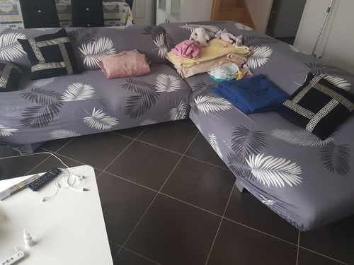 Customer photo review of Exotic Grey - Housses Extensibles de Fauteuil et Canapé - La Maison des Housses