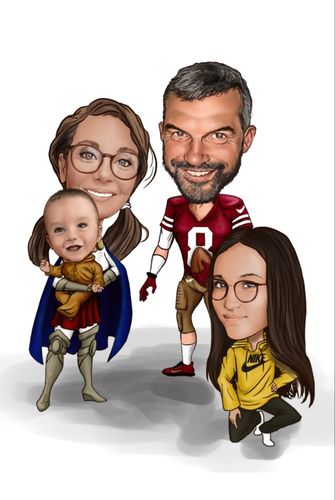 Customer photo review of Caricature dessinée à la main