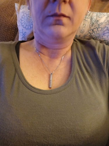 Customer photo review of Custom 3D Bar Necklace