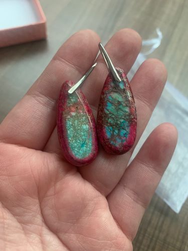 Customer photo review of Healing Supreme Jasper Earrings
