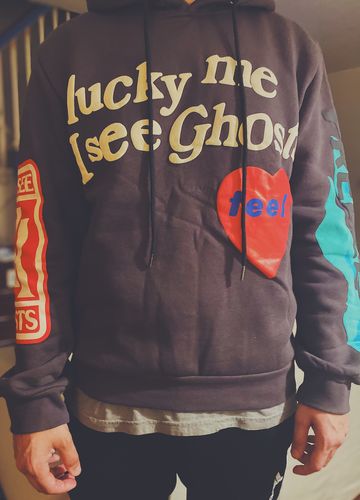 Customer photo review of "Lucky Me I See Ghosts" Hoodie