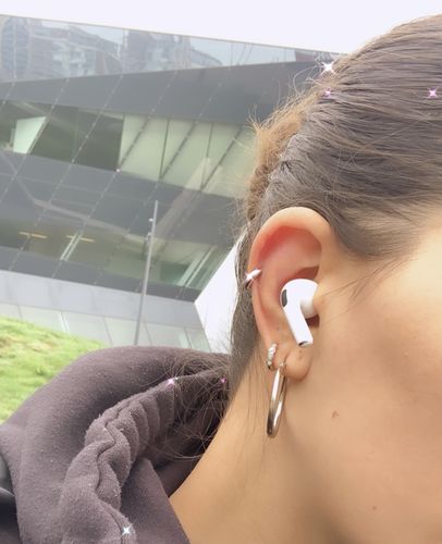 Customer photo review of Sophie Floyd Greta Huggies in Silver