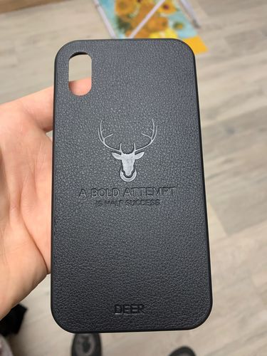 Customer photo review of New Classic Material Leather Elk Head Print Phone Case For iPhone