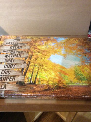 Customer photo review of Love Autumn Personalized Names Premium Canvas