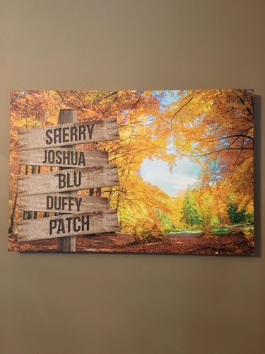 Customer photo review of Love Autumn Color Personalized Names Premium Canvas