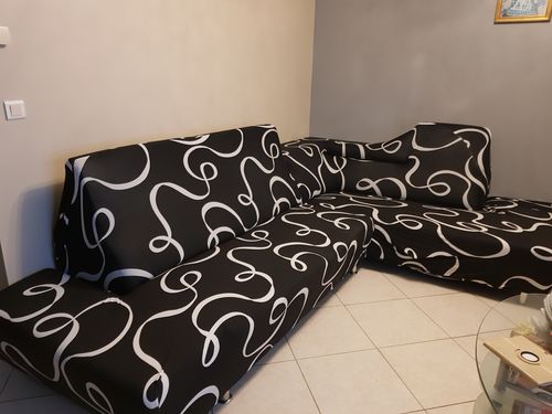 Customer photo review of Black wave - Housses Extensibles de Fauteuil et Canapé - La Maison des Housses