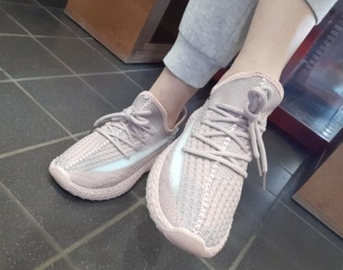 Customer photo review of Net Surface Breathable Lace-Up Sneakers
