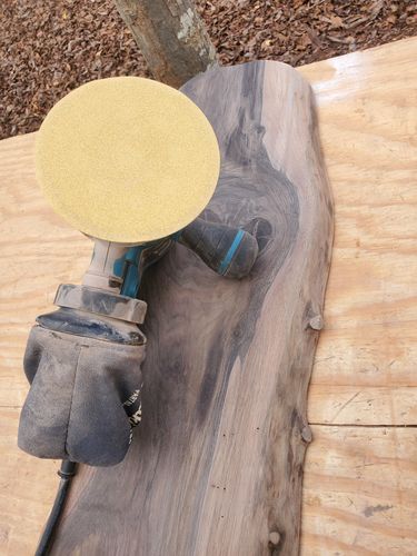 Customer photo review of 5 Inch Hook and Loop Gold Sanding Discs, 50 Pack