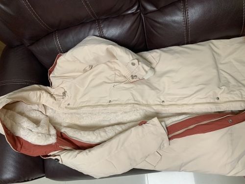 Customer photo review of top quality blackish green down overcoat plus size clothing hooded fur collar quilted coat New drawstring pockets winter outwear