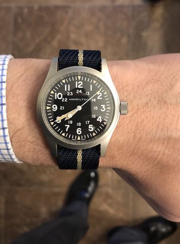 Customer photo review of Nautical with Beige stripes - Woven strap