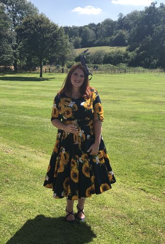 Customer photo review of Liana Navy Sunflower Dress