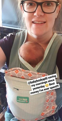Customer photo review of Close Pop-In Caboo Cotton Blend Carrier