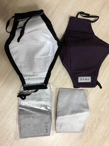 Customer photo review of Carbon Filter and Cotton PM2.5 mask in multiple colors + 2 filters