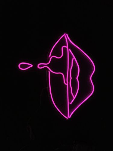 Customer photo review of Dripping Lips Neon Sign